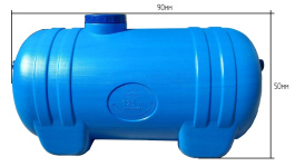 Double-layer round horizontal plastic tank, 125 liters - фото